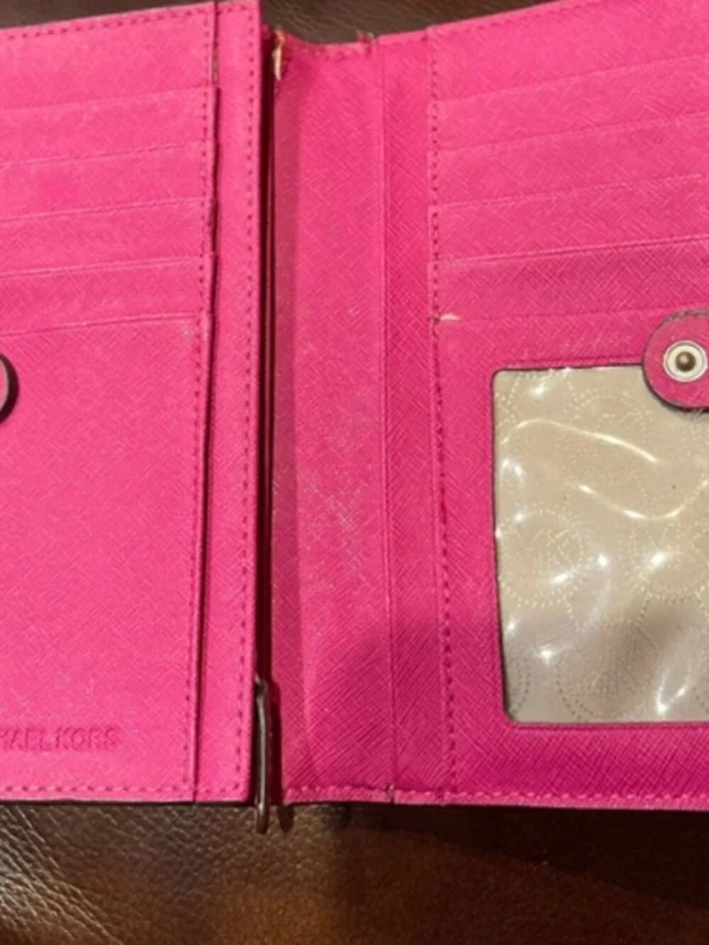 Michael Michael Kors Saffiano Leather Continental Barbie Pink Wallet